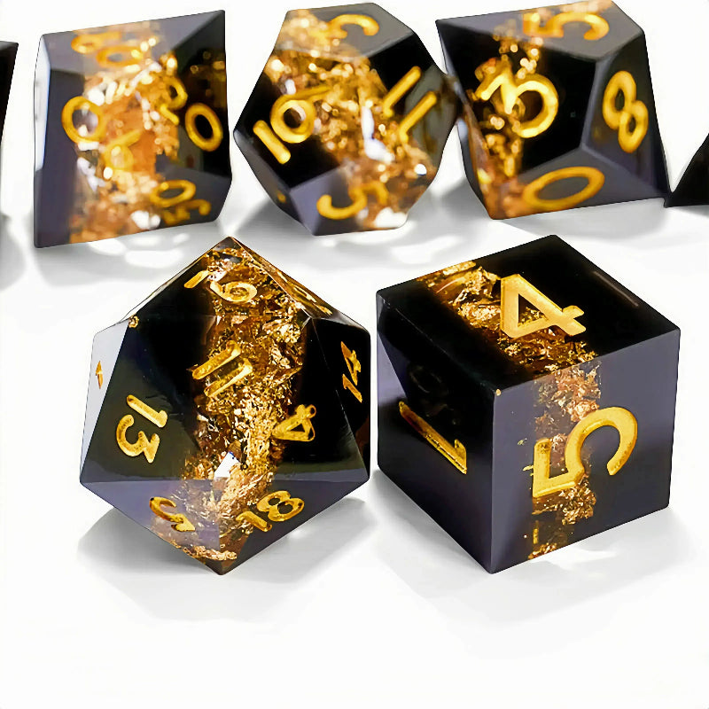 7PCS resin Dice Set Dragon and Dungeon Polyhedral Dice, Punk Style Role-Play RPG Explorer MTG Pioneer Game DND Dice Set