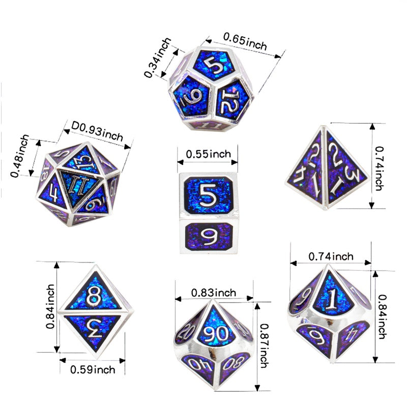Metal dice set D&D, 7piece polyhedron DND dice set, suitable for Dungeons and Dragons RPG game dnd dice set