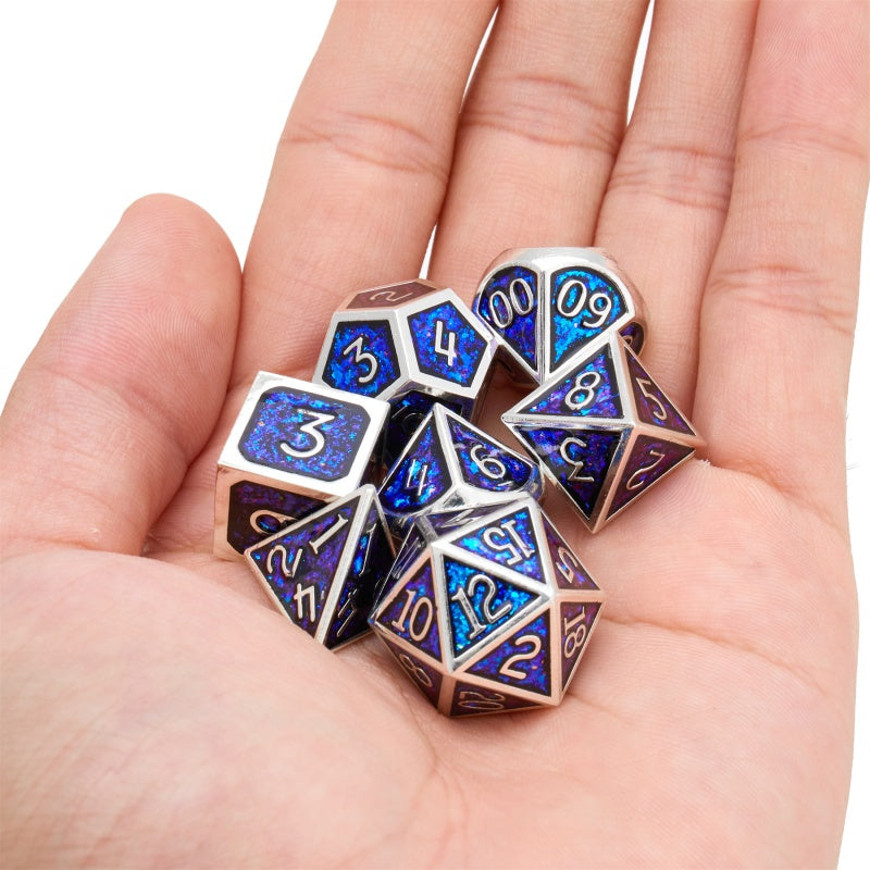 Metal dice set D&D, 7piece polyhedron DND dice set, suitable for Dungeons and Dragons RPG game dnd dice set