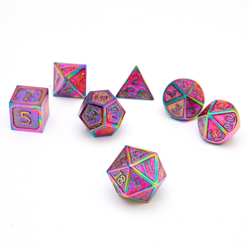 Metal dice set D&D, 7piece polyhedron DND , suitable for Dungeons and Dragons RPG game dnd dice set