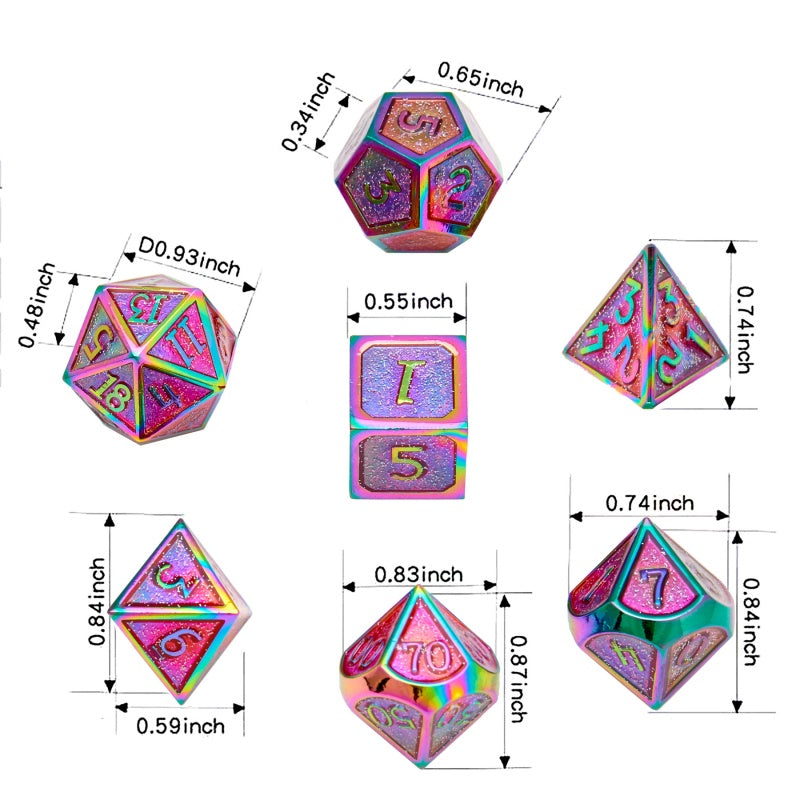 Metal dice set D&D, 7piece polyhedron DND , suitable for Dungeons and Dragons RPG game dnd dice set