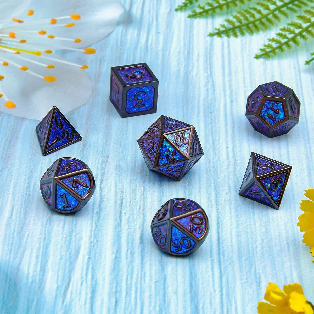 Metal dice set D&D, 7piece polyhedron DND , suitable for Dungeons and Dragons RPG game dnd dice set