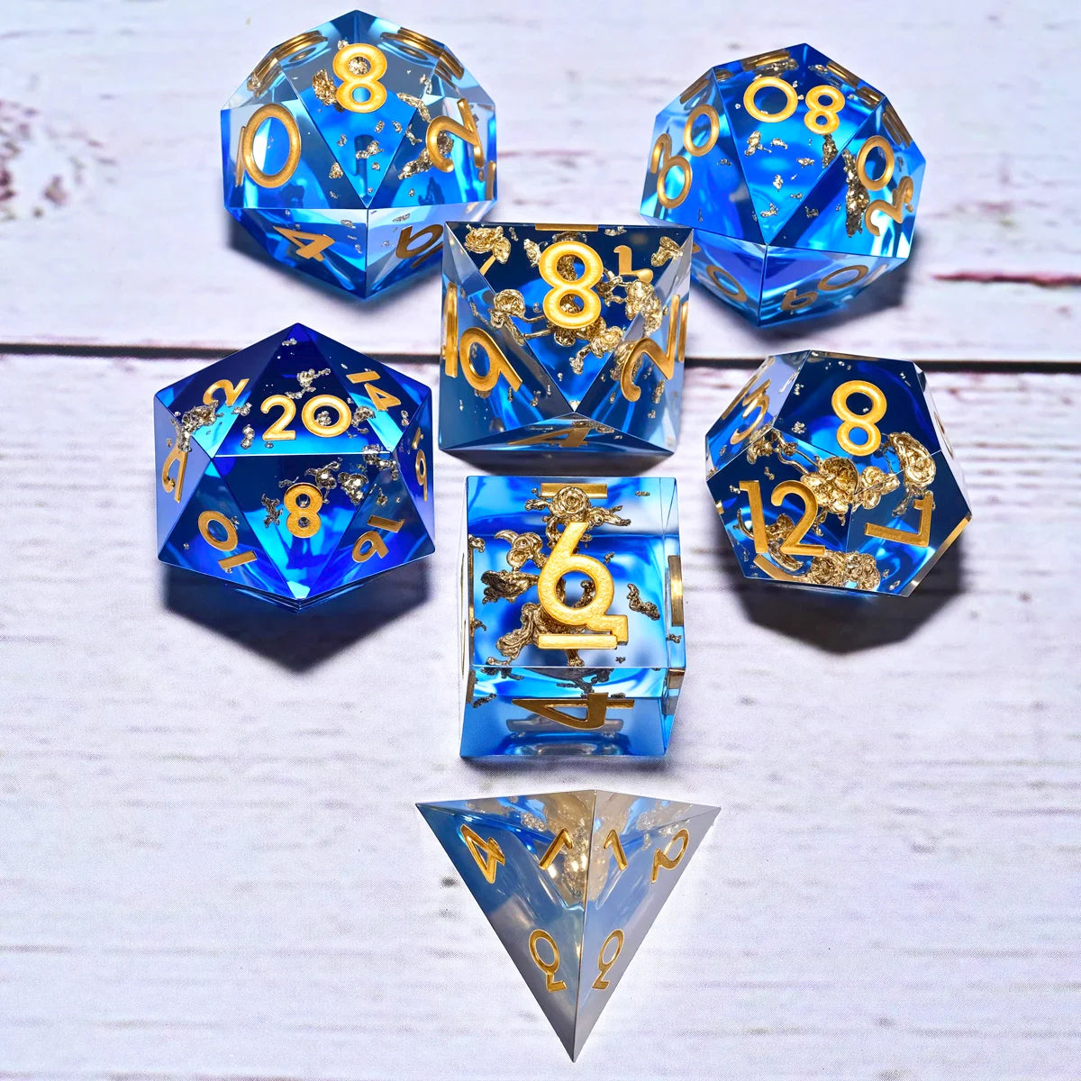 7PCS resin Dice Set Dragon and Dungeon Polyhedral Dice, Punk Style Role-Play RPG Explorer MTG Pioneer Game DND Dice Set