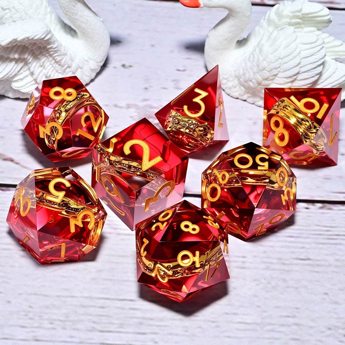 Set de 7 dés en résine pour Donjons et Dragons, dés polyédriques style punk pour jeux de rôle RPG, exploration, MTG, pionnier et DND.