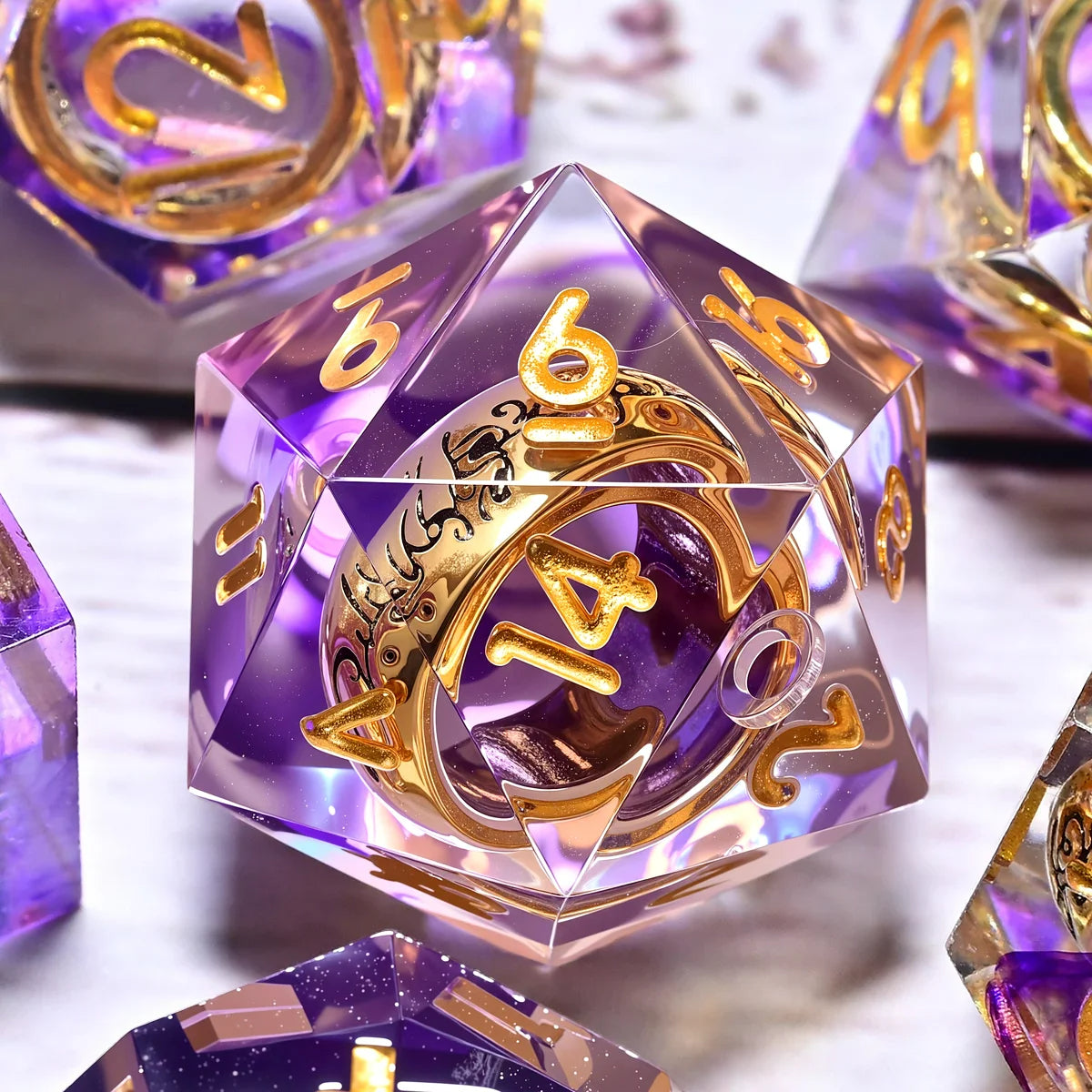 7-Piece Resin Dice Set, Dragon and Dungeon Polyhedral Dice, Punk Style Role-Playing RPG Explorer MTG Pioneer Game DND Dice Set