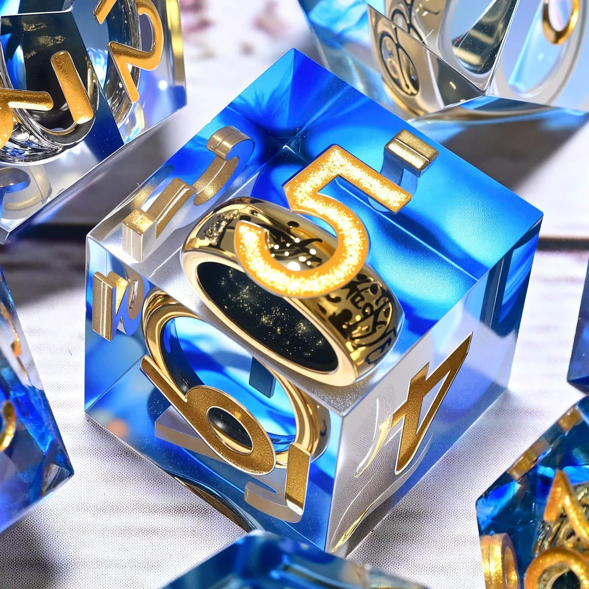 7PCS resin Dice Set Dragon and Dungeon Polyhedral Dice, Punk Style Role-Play RPG Explorer MTG Pioneer Game DND Dice Set