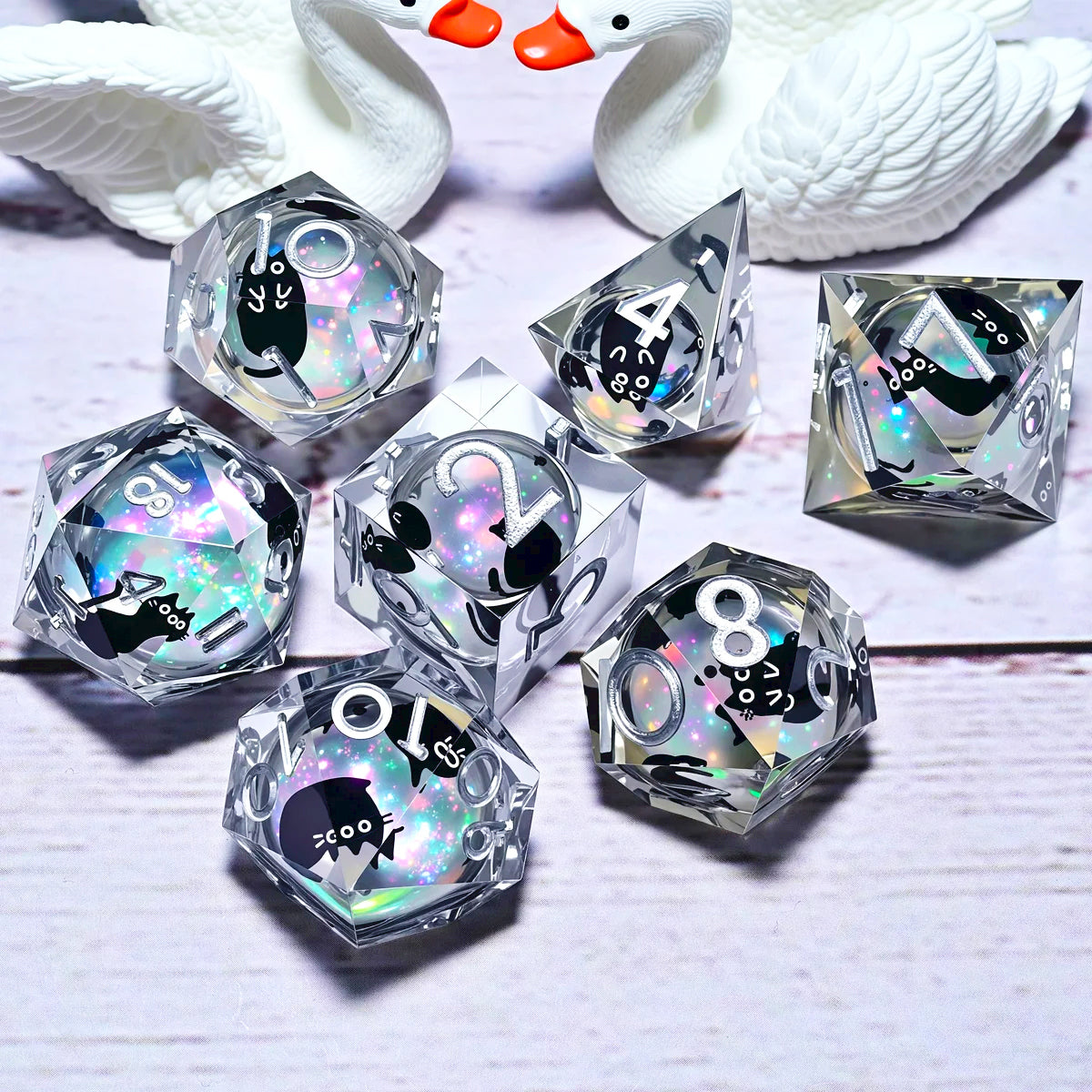 Lot de 7 dés en résine pour Donjons et Dragons, dés polyédriques, style punk pour jeux de rôle RPG, exploration, MTG, pionnier, jeu DND.