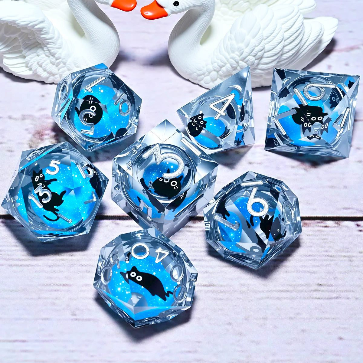 7PCS resin Dice Set Dragon and Dungeon Polyhedral Dice, Punk Style Role-Play RPG Explorer MTG Pioneer Game DND Dice Set
