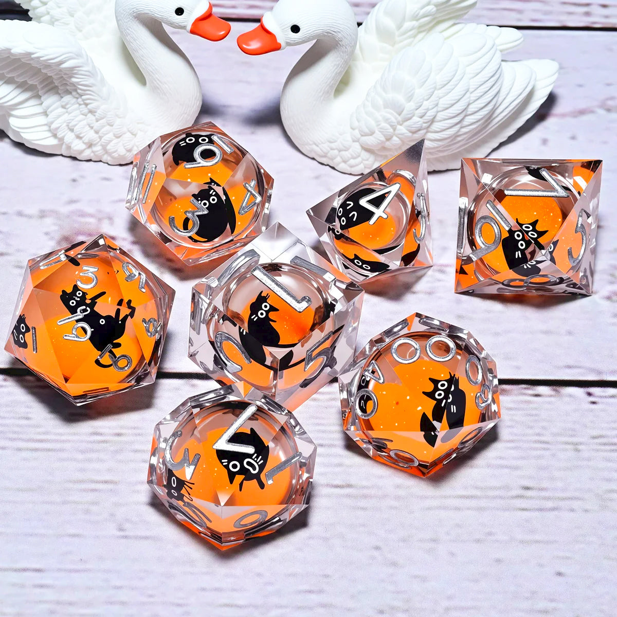 7PCS resin Dice Set Dragon and Dungeon Polyhedral Dice, Punk Style Role-Play RPG Explorer MTG Pioneer Game DND Dice Set