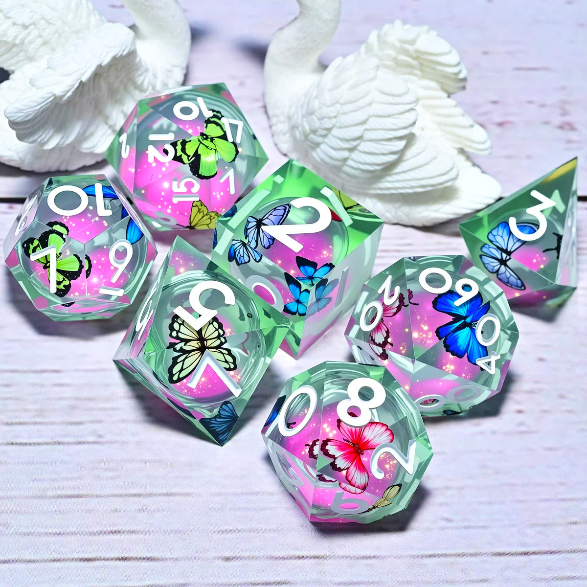7PCS resin Dice Set Dragon and Dungeon Polyhedral Dice, Punk Style Role-Play RPG Explorer MTG Pioneer Game DND Dice Set