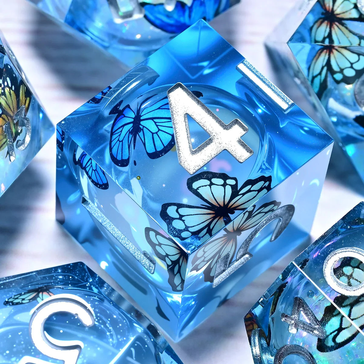 7PCS resin Dice Set Dragon and Dungeon Polyhedral Dice, Punk Style Role-Play RPG Explorer MTG Pioneer Game DND Dice Set