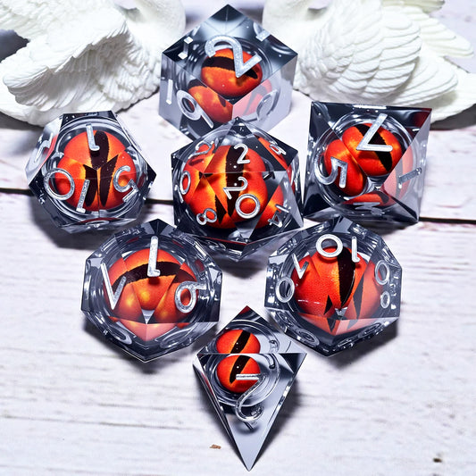 7PCS resin Dice Set Dragon and Dungeon Polyhedral Dice, Punk Style Role-Play RPG Explorer MTG Pioneer Game DND Dice Set