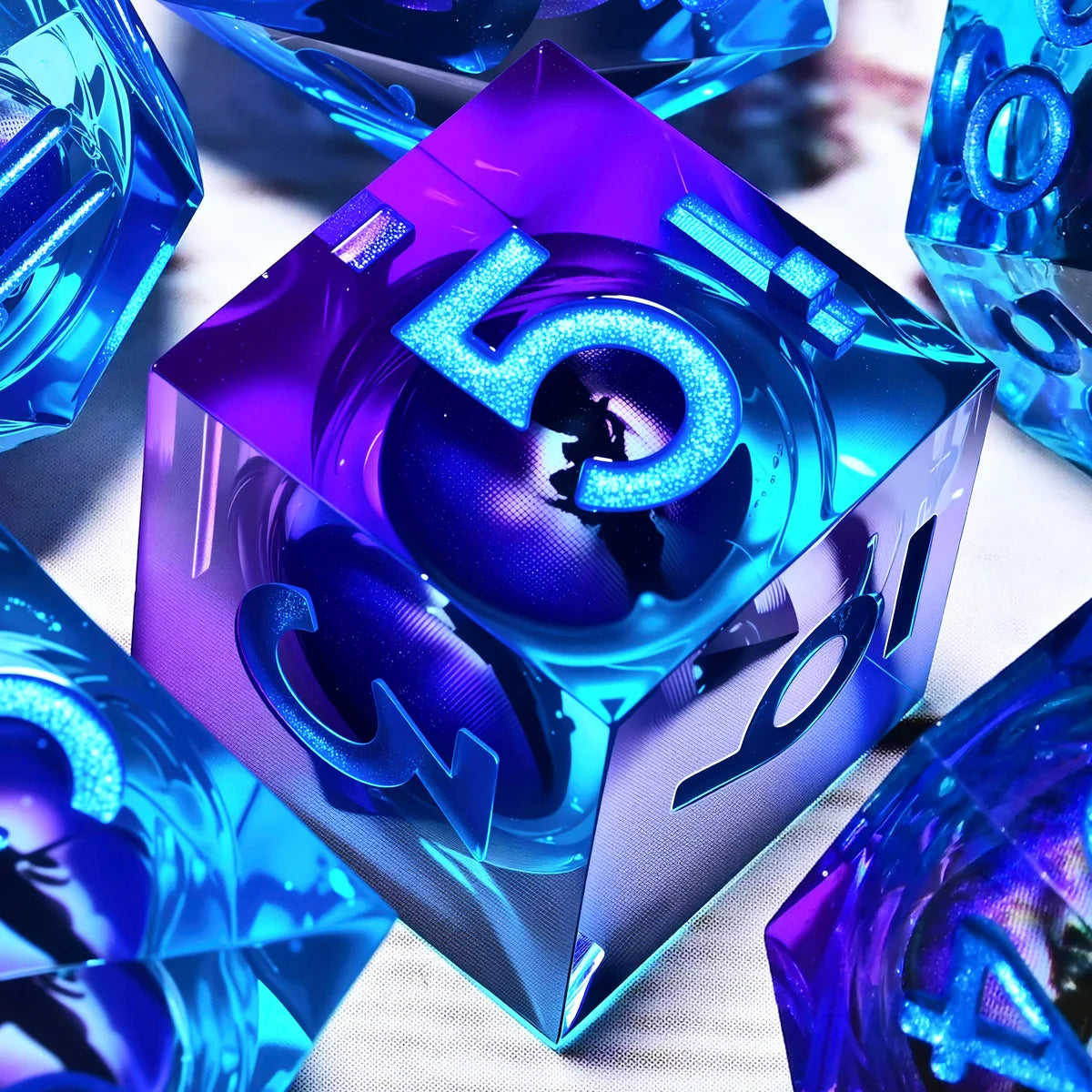 7PCS resin Dice Set Dragon and Dungeon Polyhedral Dice, Punk Style Role-Play RPG Explorer MTG Pioneer Game DND Dice Set