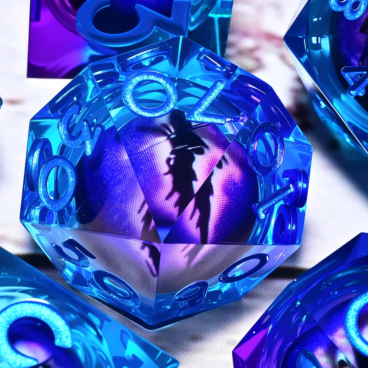 7PCS resin Dice Set Dragon and Dungeon Polyhedral Dice, Punk Style Role-Play RPG Explorer MTG Pioneer Game DND Dice Set