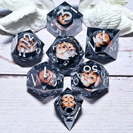 7PCS resin Dice Set Dragon and Dungeon Polyhedral Dice, Punk Style Role-Play RPG Explorer MTG Pioneer Game DND Dice Set