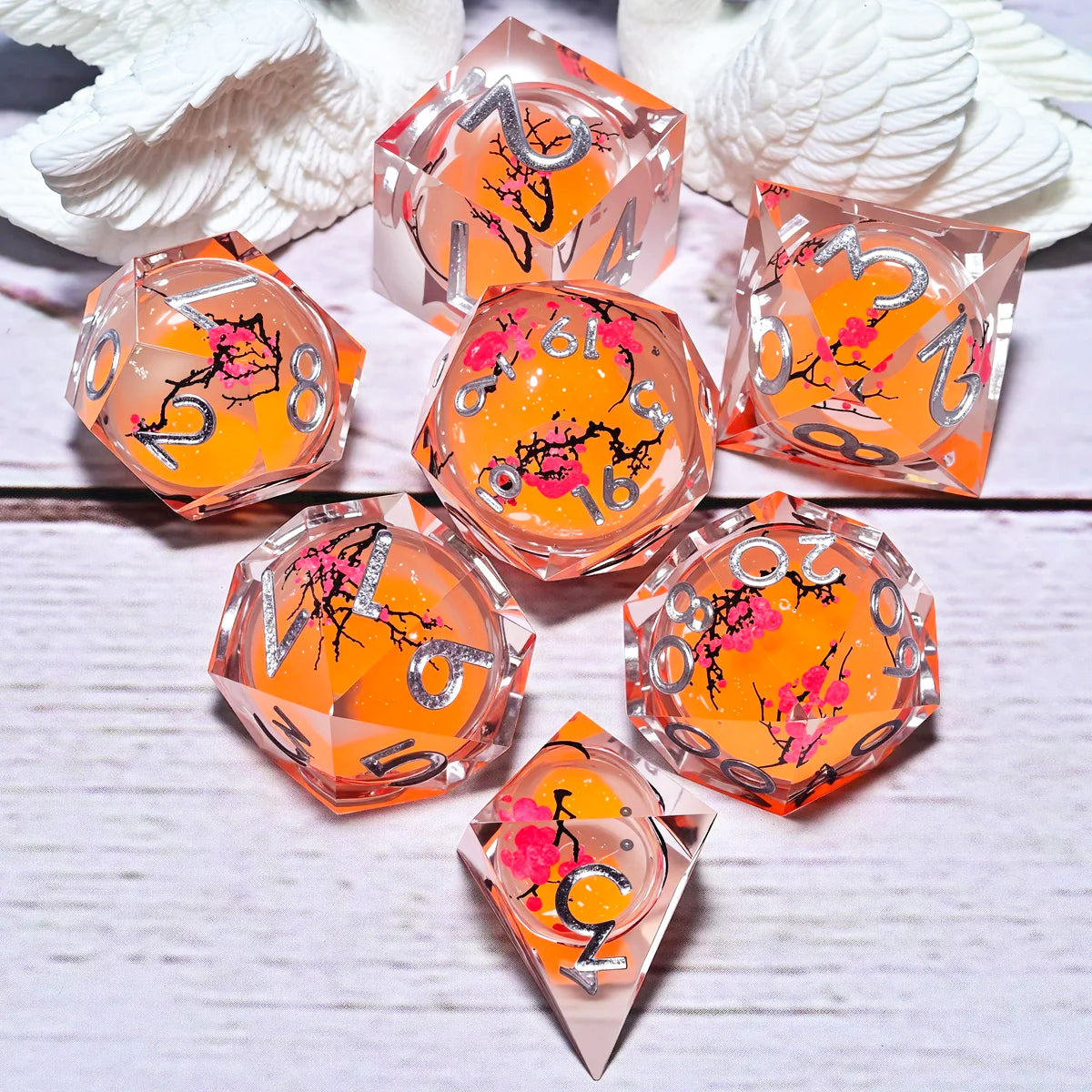 7PCS resin Dice Set Dragon and Dungeon Polyhedral Dice, Punk Style Role-Play RPG Explorer MTG Pioneer Game DND Dice Set