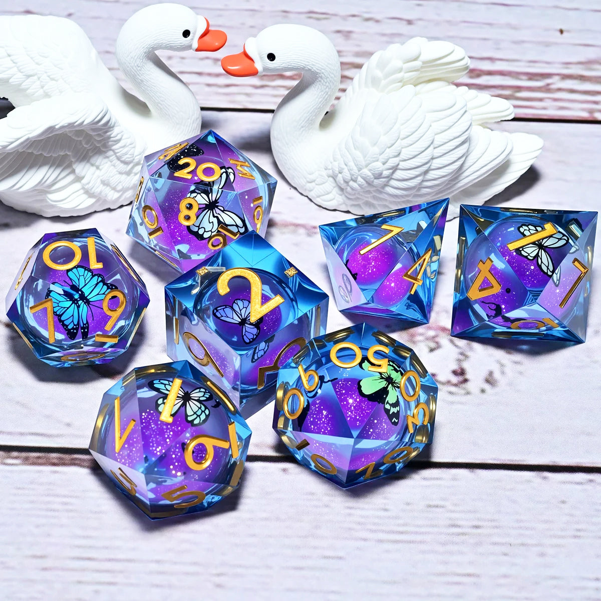 7PCS resin Dice Set Dragon and Dungeon Polyhedral Dice, Punk Style Role-Play RPG Explorer MTG Pioneer Game DND Dice Set