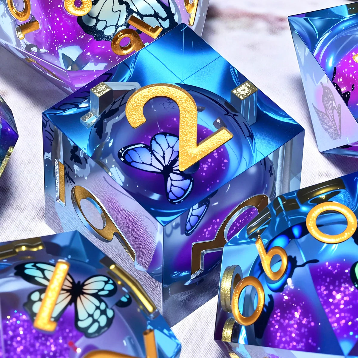 7PCS resin Dice Set Dragon and Dungeon Polyhedral Dice, Punk Style Role-Play RPG Explorer MTG Pioneer Game DND Dice Set