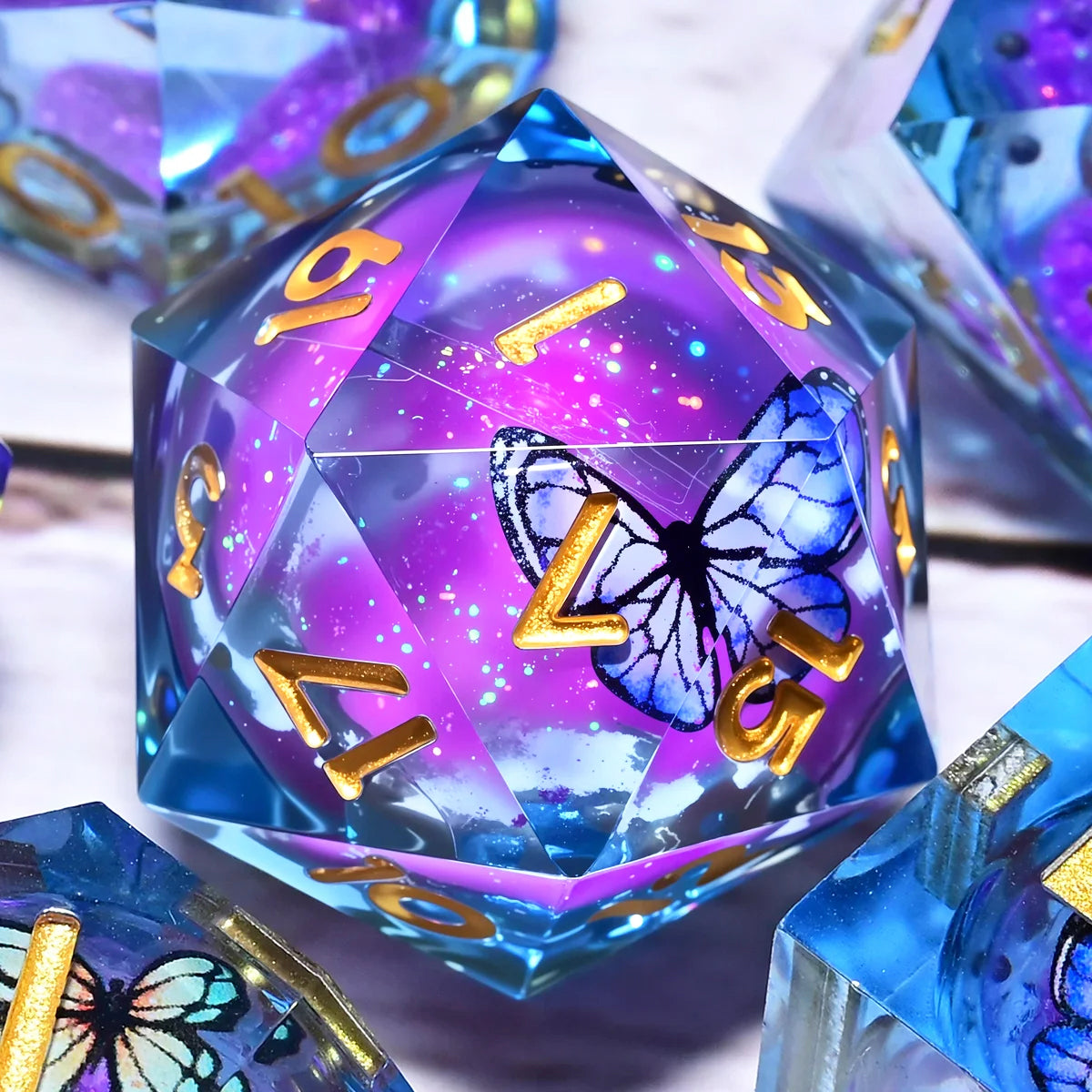 7PCS resin Dice Set Dragon and Dungeon Polyhedral Dice, Punk Style Role-Play RPG Explorer MTG Pioneer Game DND Dice Set