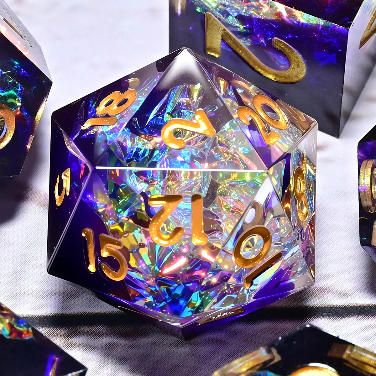Set de 7 dés en résine pour Donjons et Dragons, dés polyédriques style punk pour jeux de rôle RPG, exploration, MTG, pionnier et DND.