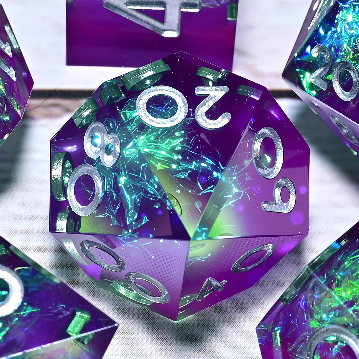 Jeu de 7 dés en résine pour Donjons et Dragons, dés polyédriques style punk pour jeux de rôle, RPG, MTG, explorateur et DND