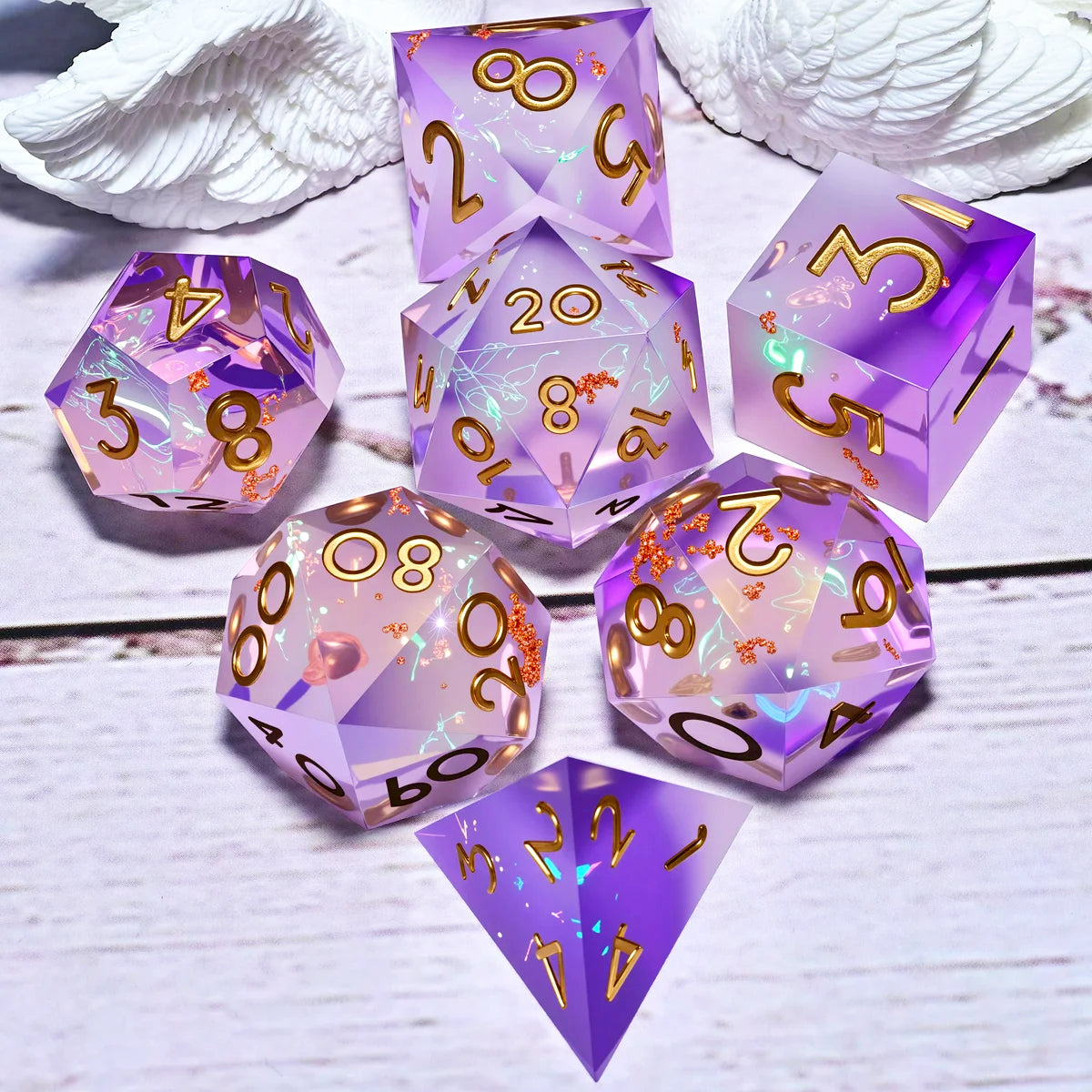 Lot de 7 dés en résine pour Donjons et Dragons, dés polyédriques, style punk pour jeux de rôle, RPG, MTG, explorateur, pionnier, jeu DND.