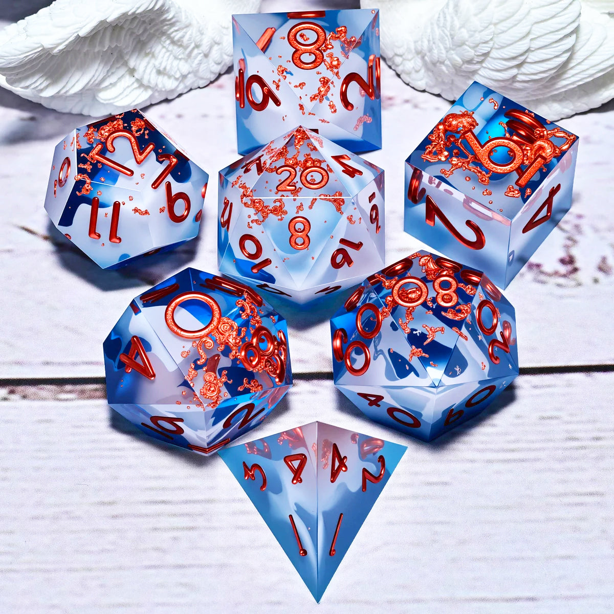 Jeu de 7 dés en résine pour Donjons et Dragons, dés polyédriques style punk pour jeux de rôle, RPG, MTG, explorateur et DND
