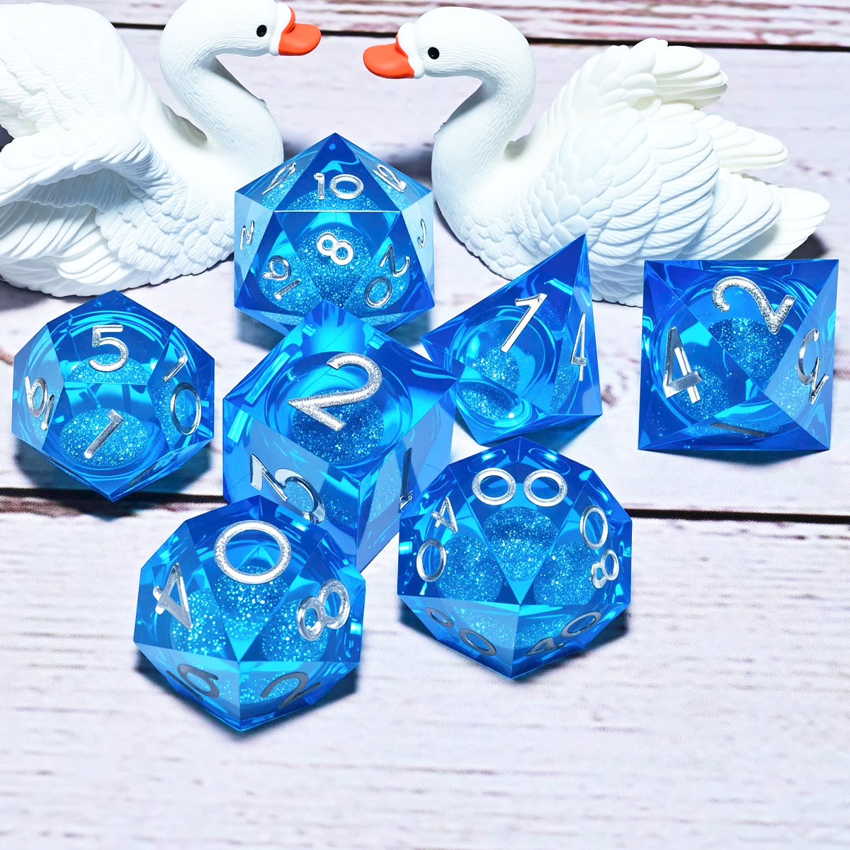 7PCS resin Dice Set Dragon and Dungeon Polyhedral Dice, Punk Style Role-Play RPG Explorer MTG Pioneer Game DND Dice Set