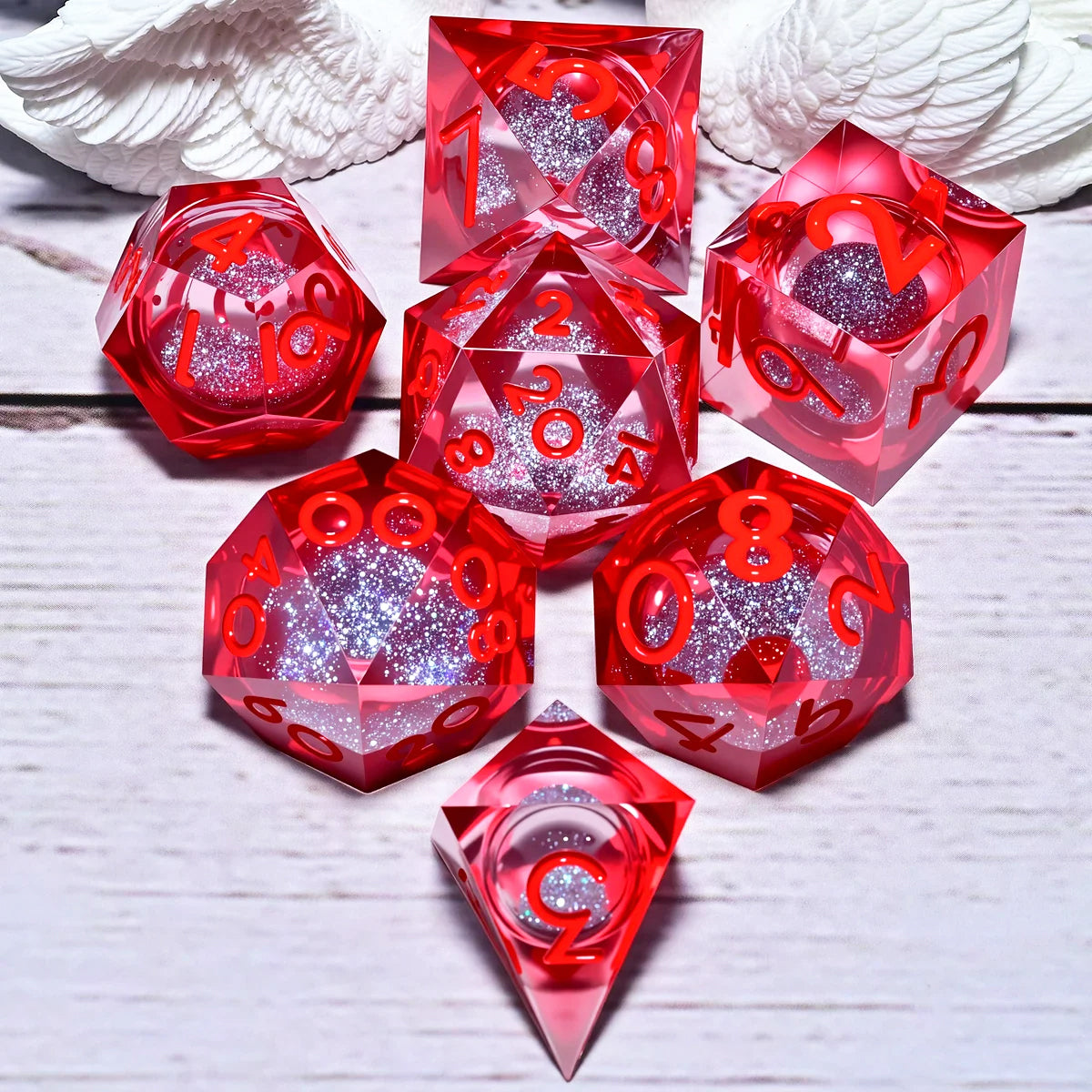 7PCS resin Dice Set Dragon and Dungeon Polyhedral Dice, Punk Style Role-Play RPG Explorer MTG Pioneer Game DND Dice Set