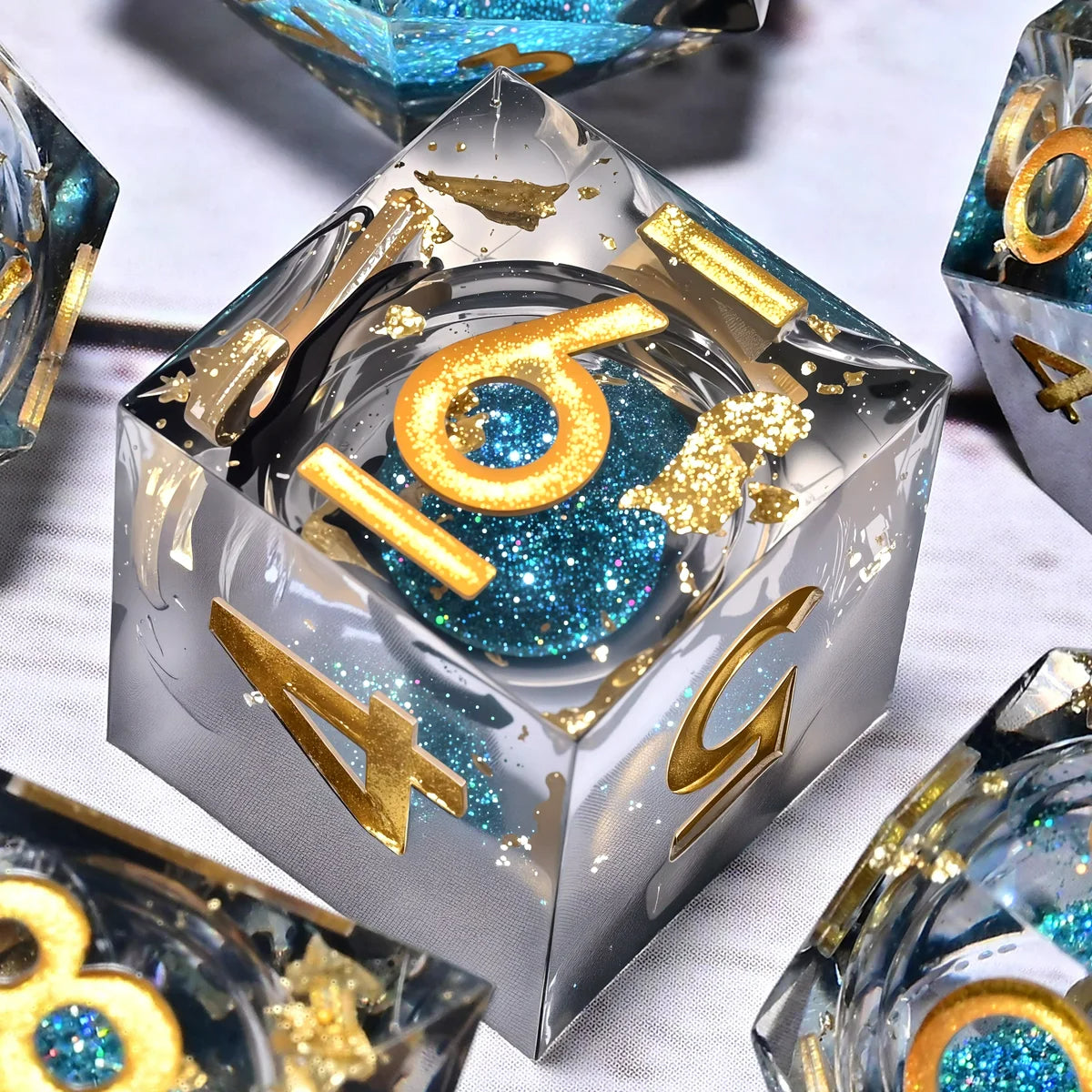 7PCS resin Dice Set Dragon and Dungeon Polyhedral Dice, Punk Style Role-Play RPG Explorer MTG Pioneer Game DND Dice Set