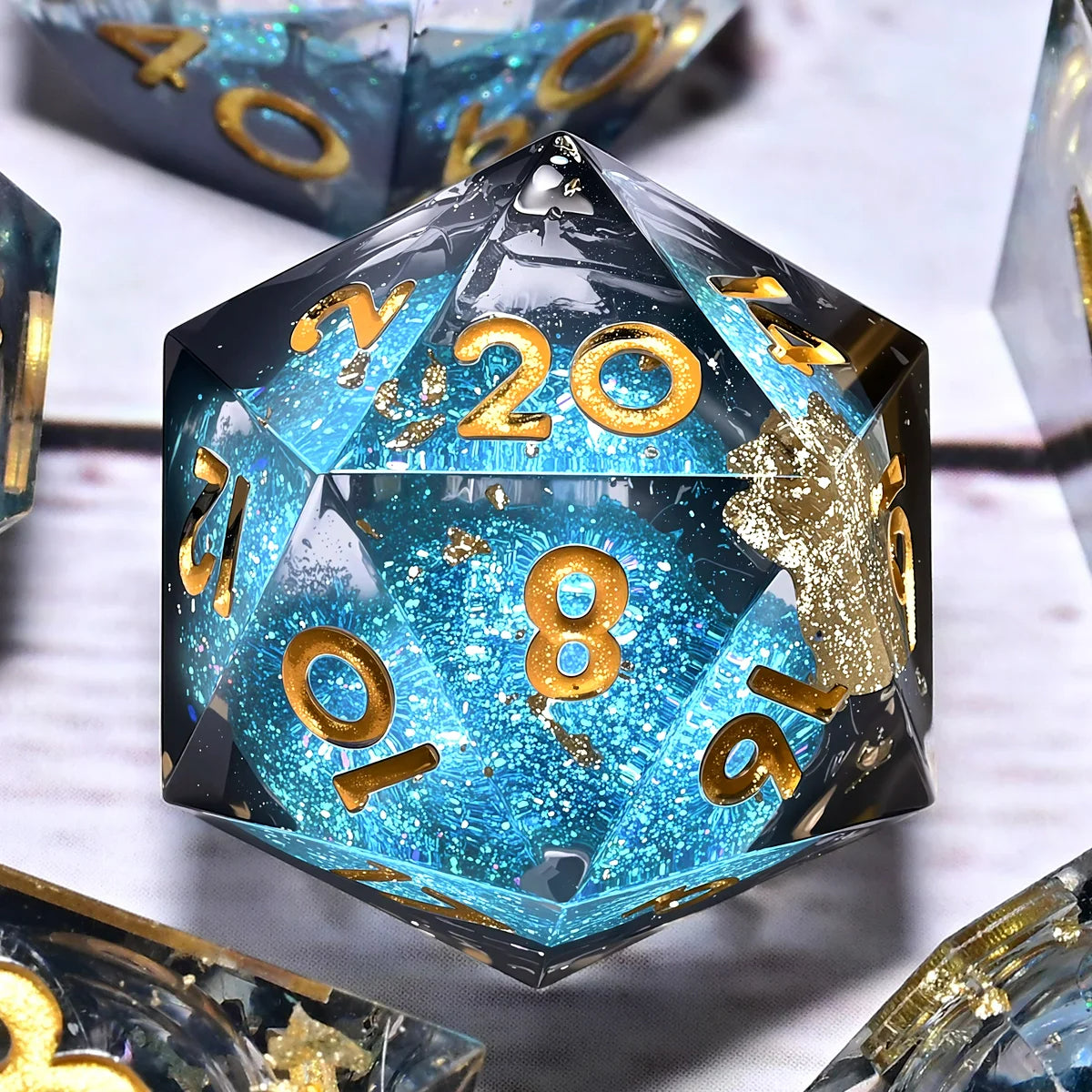 7PCS resin Dice Set Dragon and Dungeon Polyhedral Dice, Punk Style Role-Play RPG Explorer MTG Pioneer Game DND Dice Set