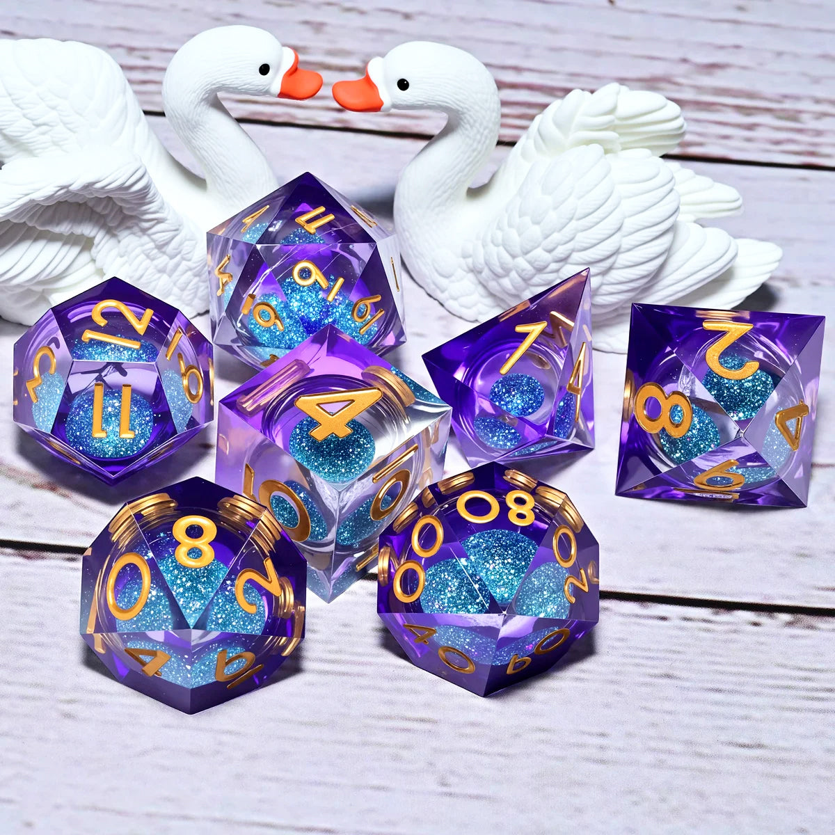 7PCS resin Dice Set Dragon and Dungeon Polyhedral Dice, Punk Style Role-Play RPG Explorer MTG Pioneer Game DND Dice Set