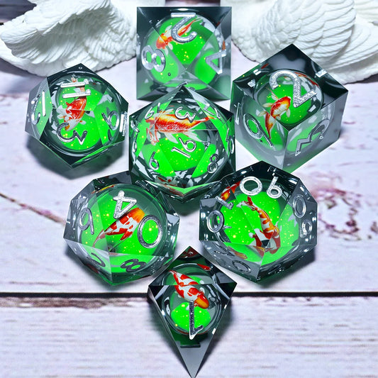 7PCS resin Dice Set Dragon and Dungeon Polyhedral Dice, Punk Style Role-Play RPG Explorer MTG Pioneer Game DND Dice Set