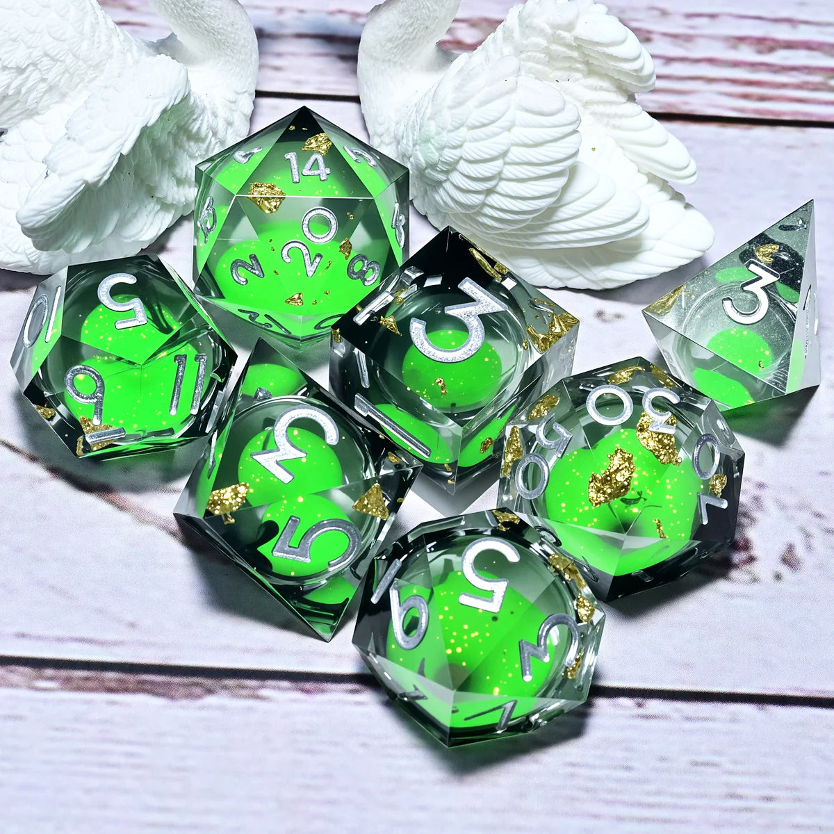 7PCS resin Dice Set Dragon and Dungeon Polyhedral Dice, Punk Style Role-Play RPG Explorer MTG Pioneer Game DND Dice Set