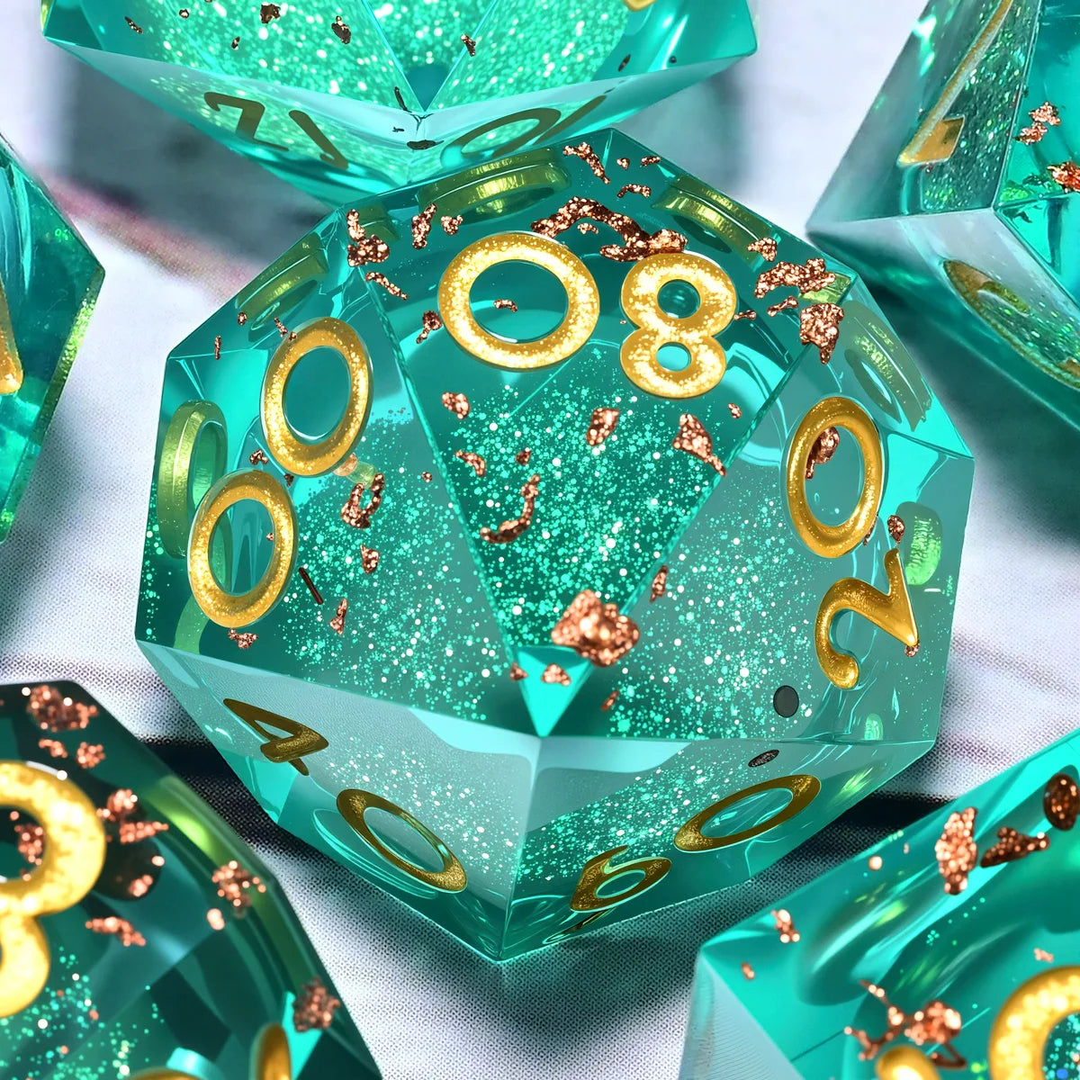 7PCS resin Dice Set Dragon and Dungeon Polyhedral Dice, Punk Style Role-Play RPG Explorer MTG Pioneer Game DND Dice Set