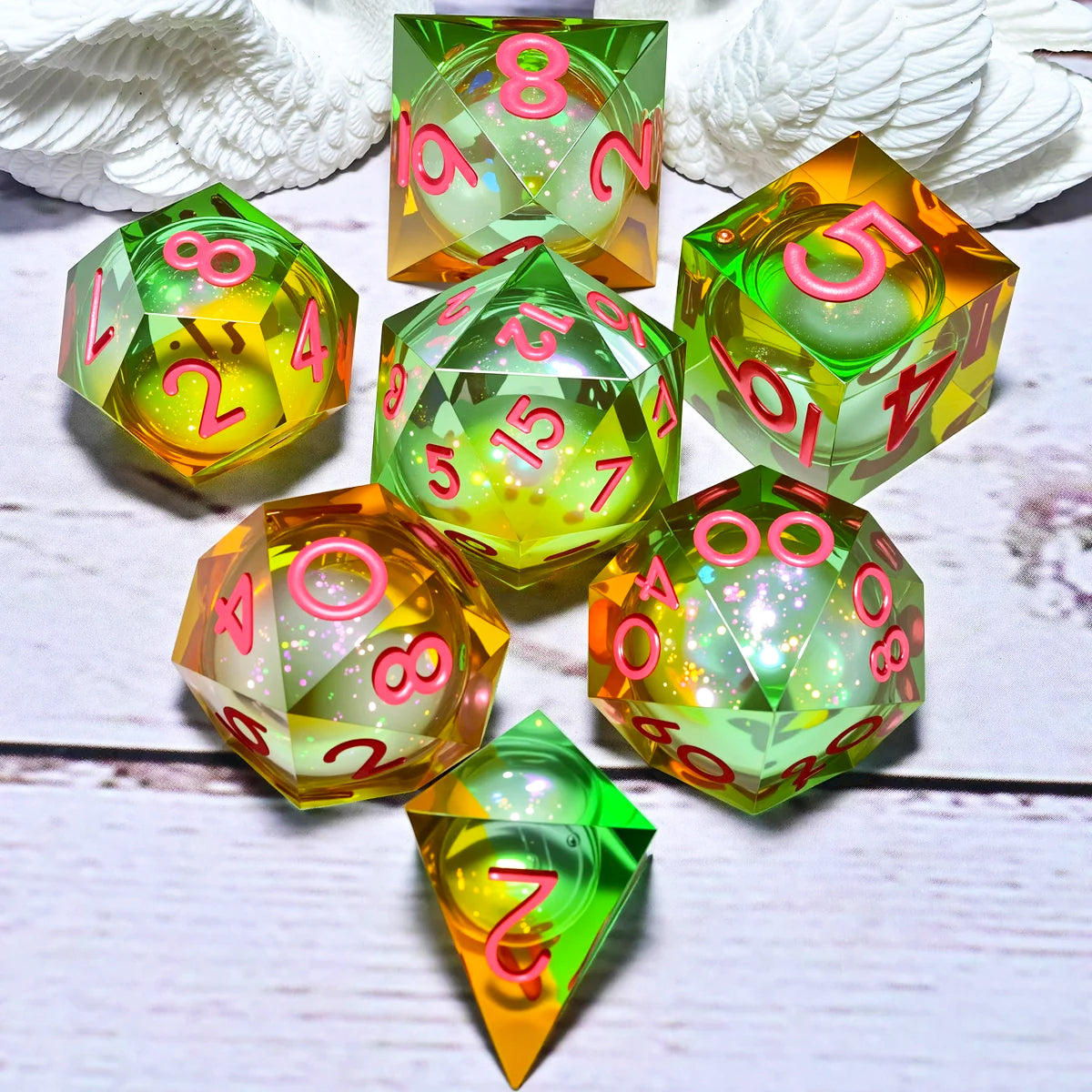 7-Piece Resin Dice Set, Dragon and Dungeon Polyhedral Dice, Punk Style Role-Playing RPG Explorer MTG Pioneer Game DND Dice Set