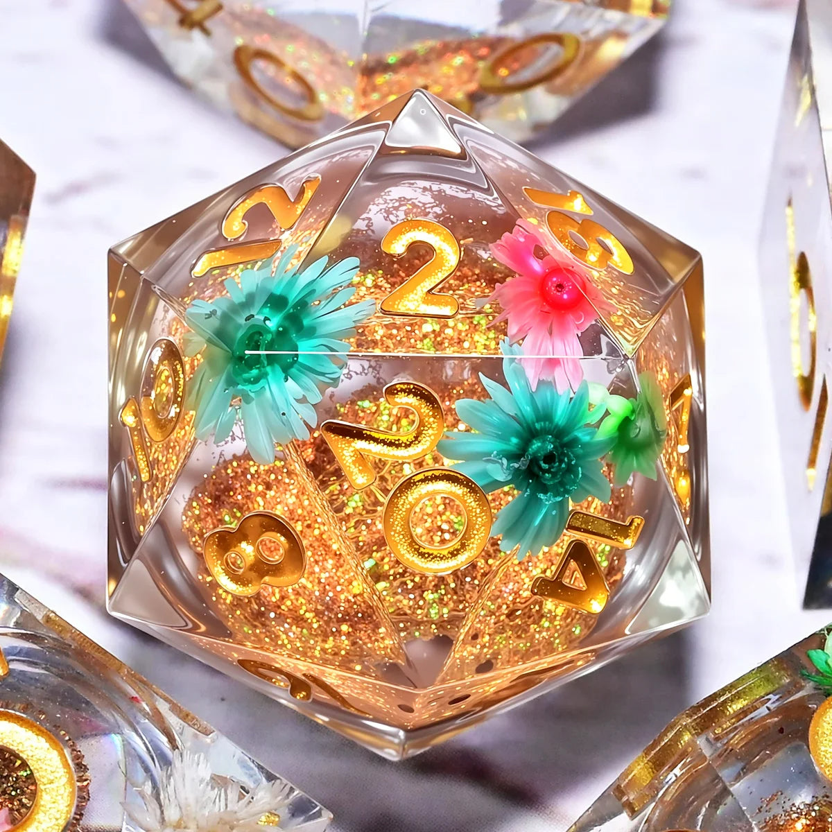 7PCS resin Dice Set Dragon and Dungeon Polyhedral Dice, Punk Style Role-Play RPG Explorer MTG Pioneer Game DND Dice Set