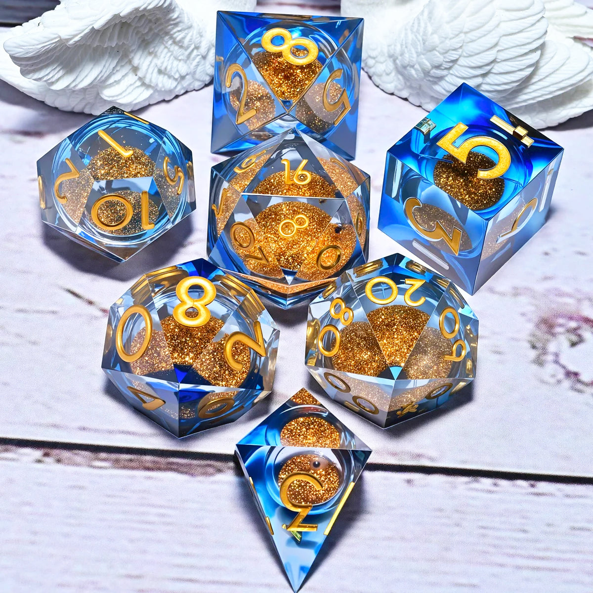 Set de 7 dés en résine pour Donjons et Dragons, dés polyédriques, style punk, idéal pour jeux de rôle RPG, explorateurs, MTG et jeux DND.
