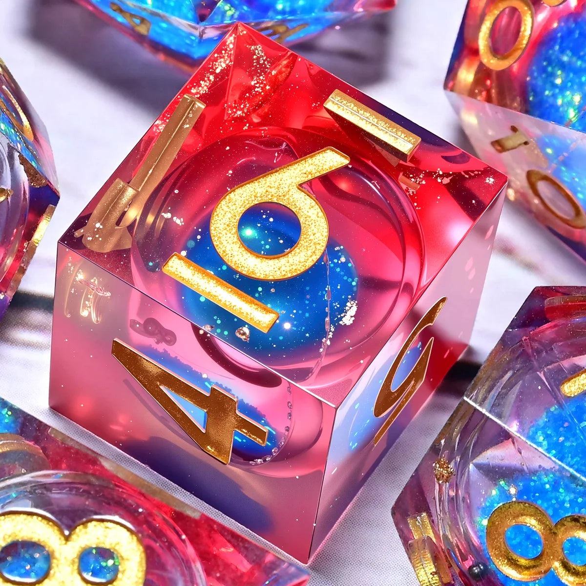 7PCS resin Dice Set Dragon and Dungeon Polyhedral Dice, Punk Style Role-Play RPG Explorer MTG Pioneer Game DND Dice Set