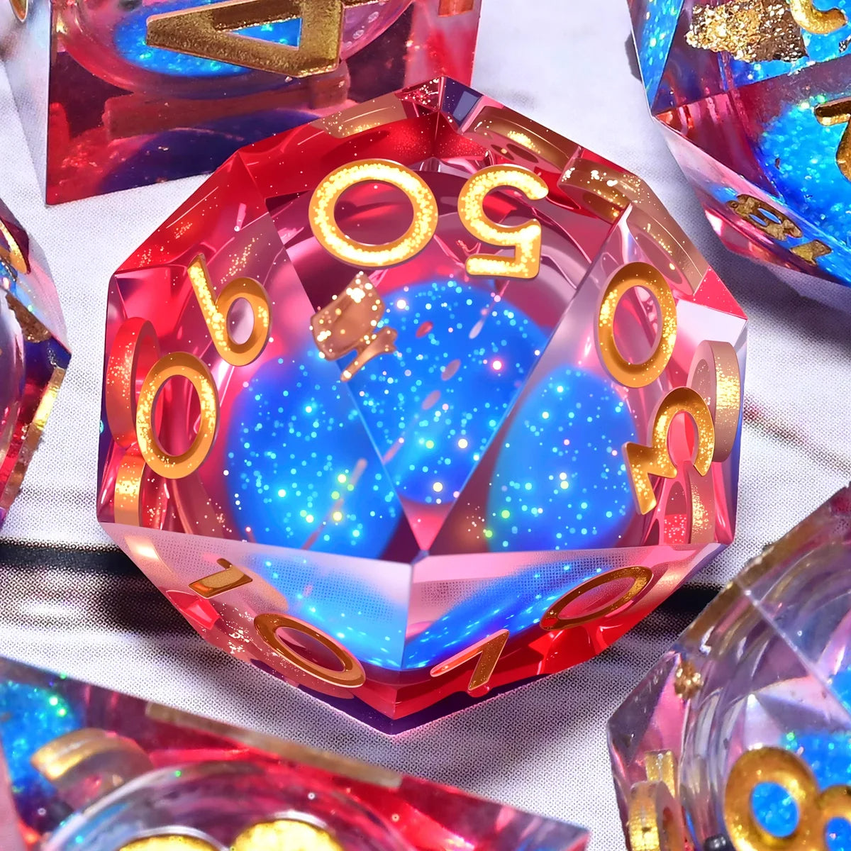 7PCS resin Dice Set Dragon and Dungeon Polyhedral Dice, Punk Style Role-Play RPG Explorer MTG Pioneer Game DND Dice Set