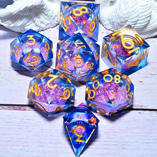 7PCS resin Dice Set Dragon and Dungeon Polyhedral Dice, Punk Style Role-Play RPG Explorer MTG Pioneer Game DND Dice Set