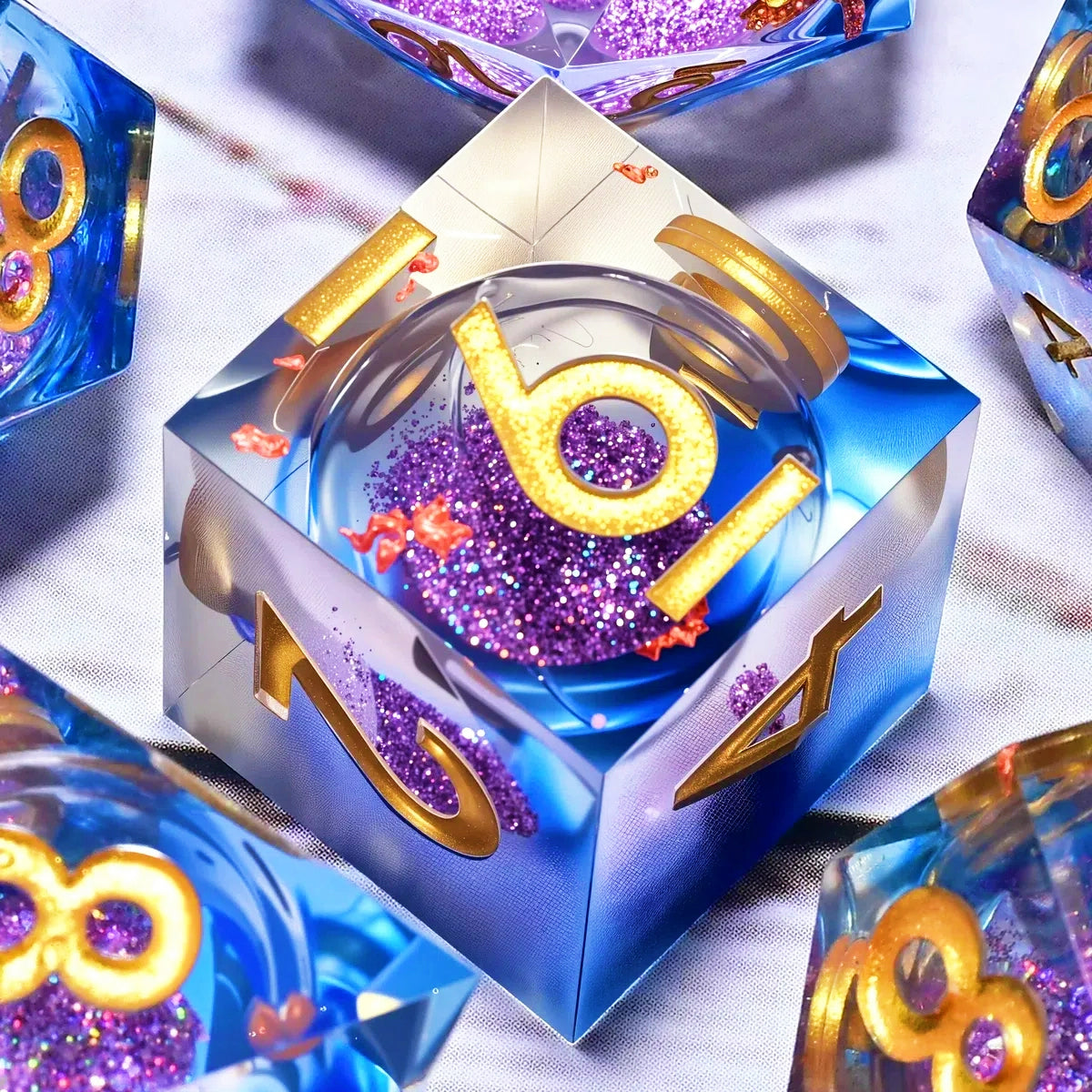 7PCS resin Dice Set Dragon and Dungeon Polyhedral Dice, Punk Style Role-Play RPG Explorer MTG Pioneer Game DND Dice Set