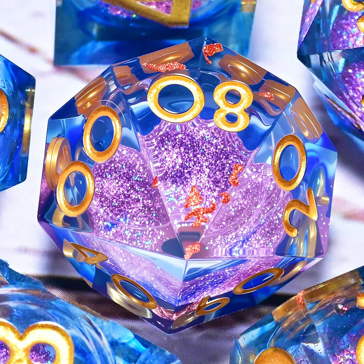 7PCS resin Dice Set Dragon and Dungeon Polyhedral Dice, Punk Style Role-Play RPG Explorer MTG Pioneer Game DND Dice Set