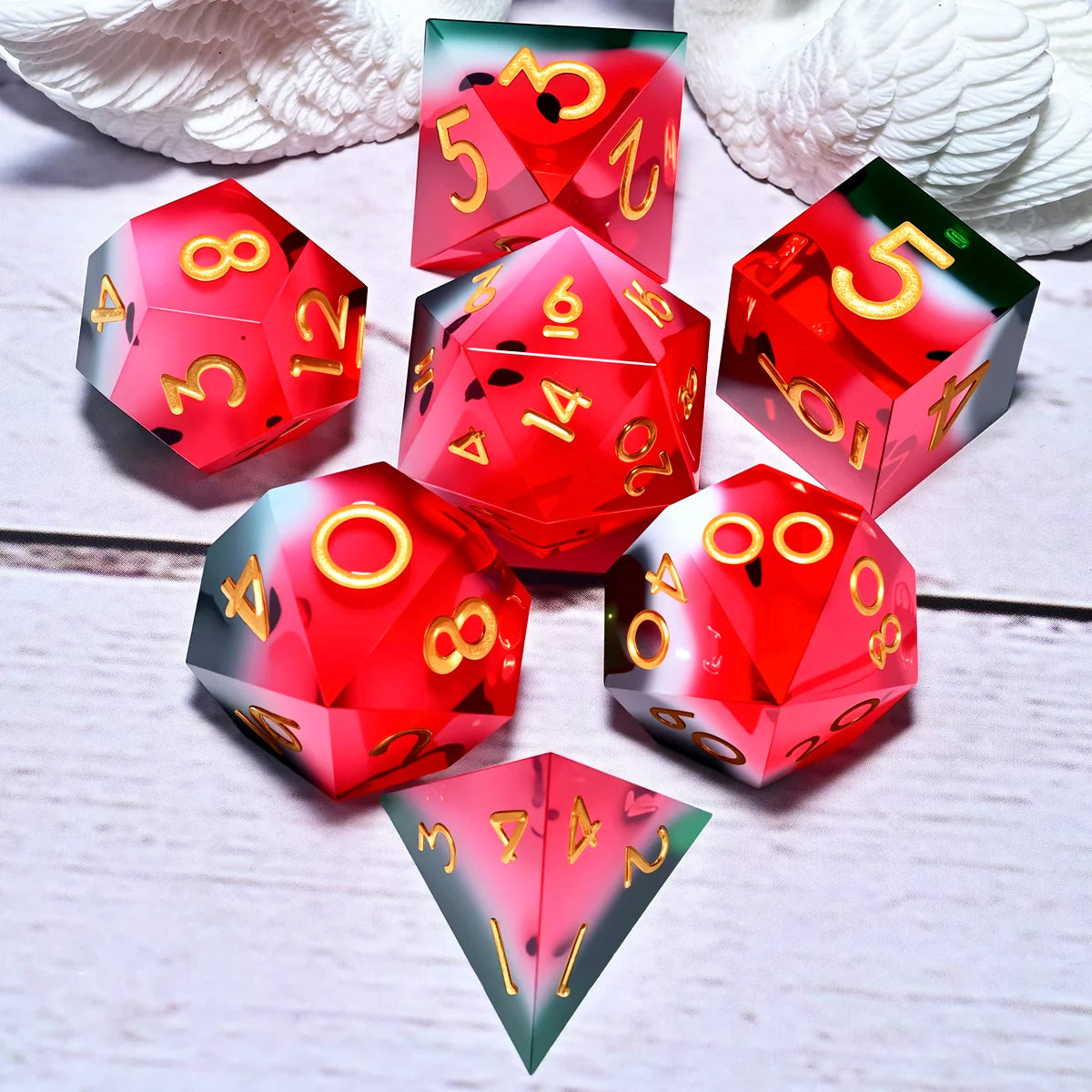 7PCS resin Dice Set Dragon and Dungeon Polyhedral Dice, Punk Style Role-Play RPG Explorer MTG Pioneer Game DND Dice Set
