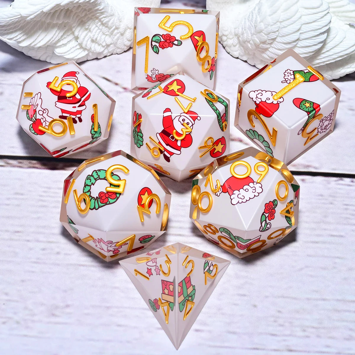 7-Piece Resin Dice Set, Dragon and Dungeon Polyhedral Dice, Punk Style Role-Playing RPG Explorer MTG Pioneer Game DND Dice Set