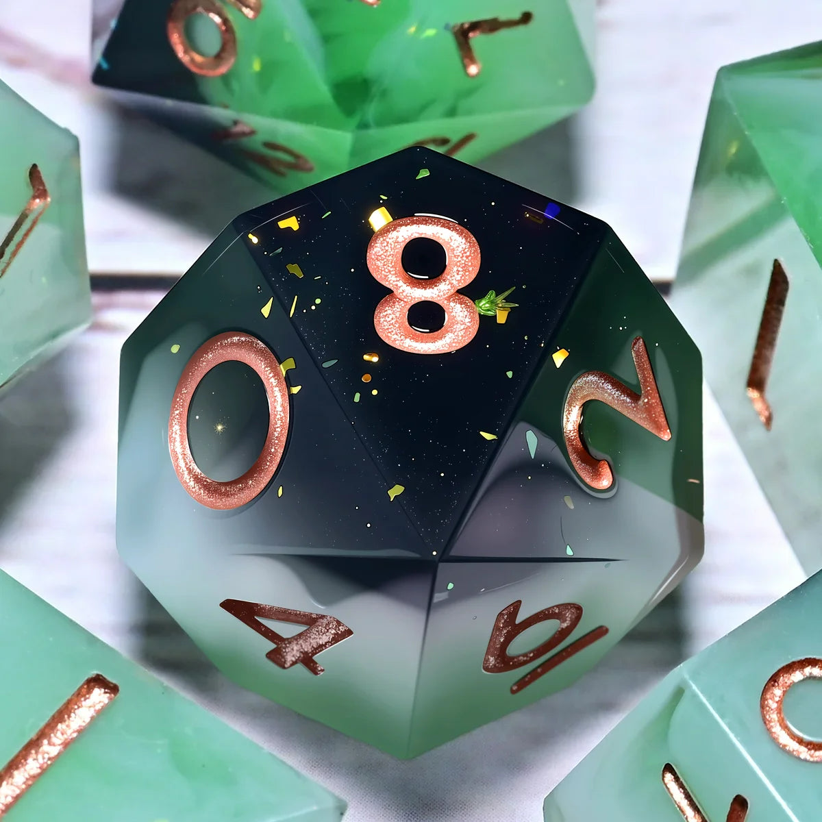 7PCS resin Dice Set Dragon and Dungeon Polyhedral Dice, Punk Style Role-Play RPG Explorer MTG Pioneer Game DND Dice Set