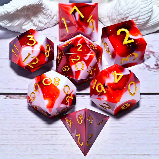 7PCS resin Dice Set Dragon and Dungeon Polyhedral Dice, Punk Style Role-Play RPG Explorer MTG Pioneer Game DND Dice Set