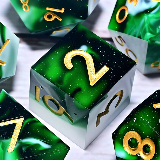 7PCS resin Dice Set Dragon and Dungeon Polyhedral Dice, Punk Style Role-Play RPG Explorer MTG Pioneer Game DND Dice Set