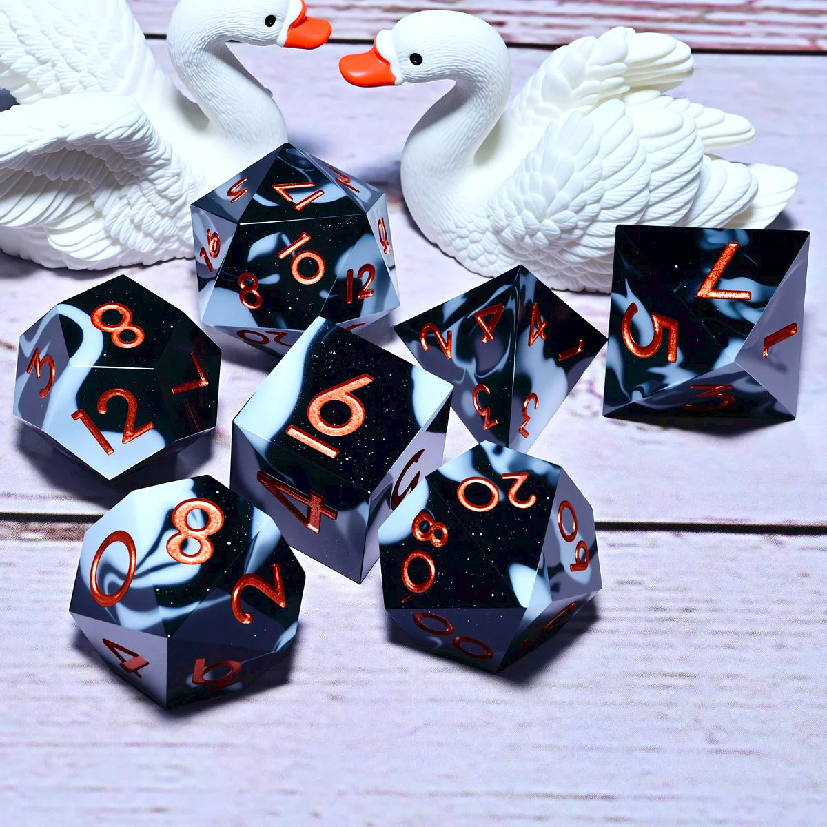 7PCS resin Dice Set Dragon and Dungeon Polyhedral Dice, Punk Style Role-Play RPG Explorer MTG Pioneer Game DND Dice Set