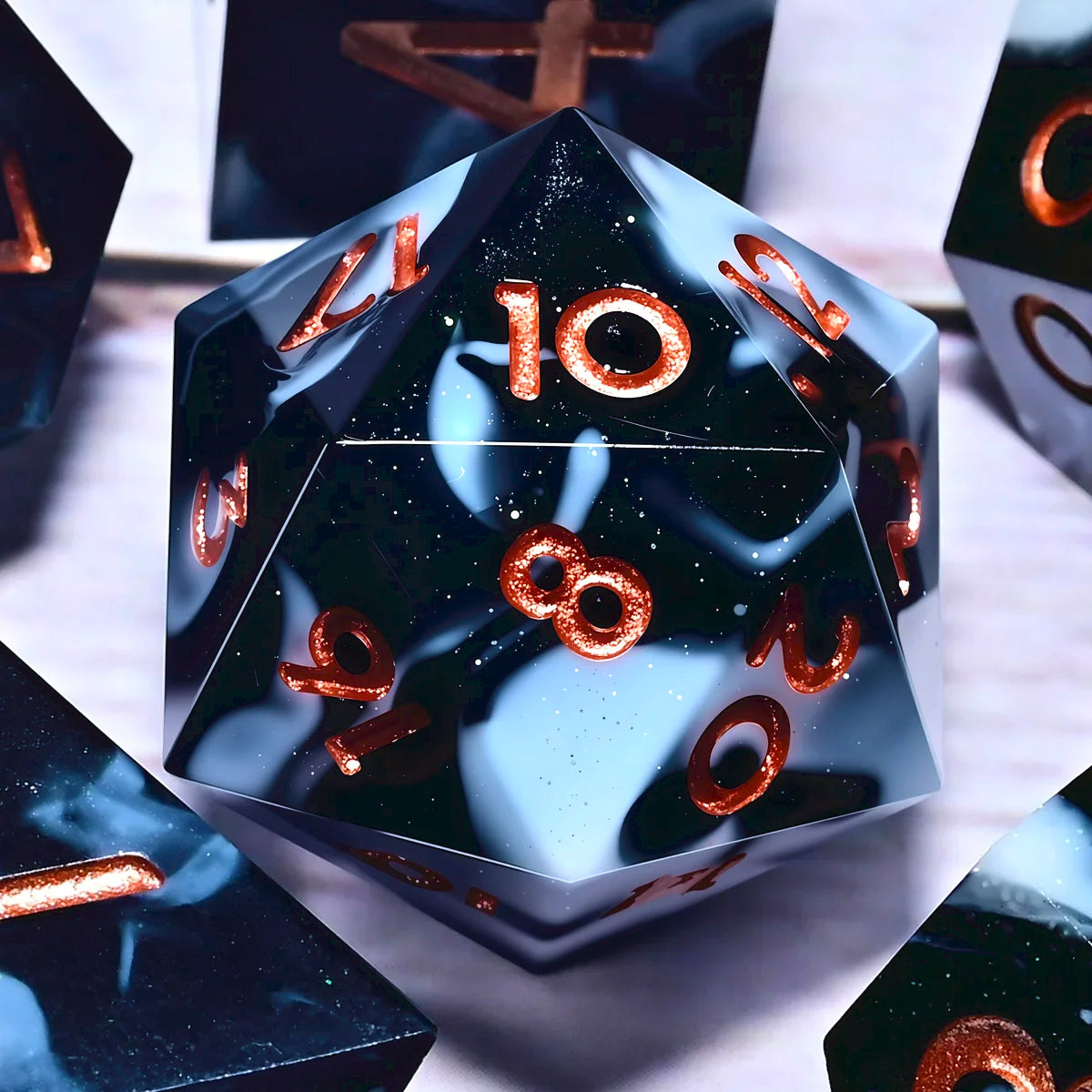 7PCS resin Dice Set Dragon and Dungeon Polyhedral Dice, Punk Style Role-Play RPG Explorer MTG Pioneer Game DND Dice Set
